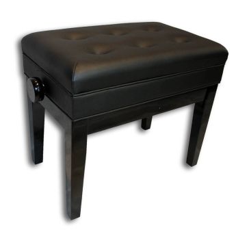 FS-206 Adjustable Piano Stool with Music Compartment - Polished Ebony