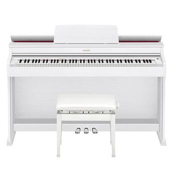 Casio AP470WE Digital Piano with bench - White