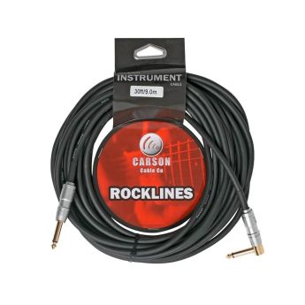 Carson Rocklines 10 ft noiseless guitar cable straight/right angle